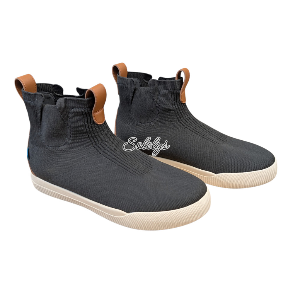 Vessi Weekend Chelsea Men 10 Asphalt Black Offwhite Waterproof Knit DymaTex Boot
